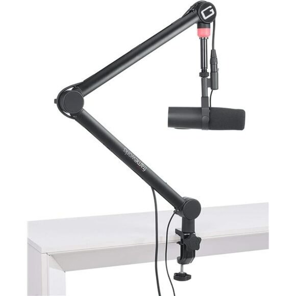 Professional Desktop Podcast Microphone Boom Stand with On-Air Indicator Light - Picture 1 of 6